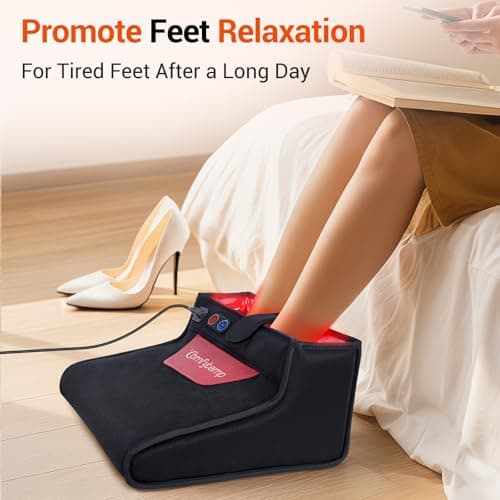 Comfytemp Red Light Therapy for Feet, 360 LEDs 43W Near Infrared Light Therapy Boot, 3D Wearable Feet Wrap for Ankle Heel Sole Plantar Joint Muscle, 660nm & 850nm, Up to Foot Size 12 view 6