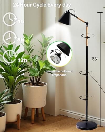 Arikashin Standing Plant Grow Light, LED Growing Light Full Spectrum for Indoor Plants，4/8/12H Timer, Flow Grow Light for Tall Large Indoor Plants view 3