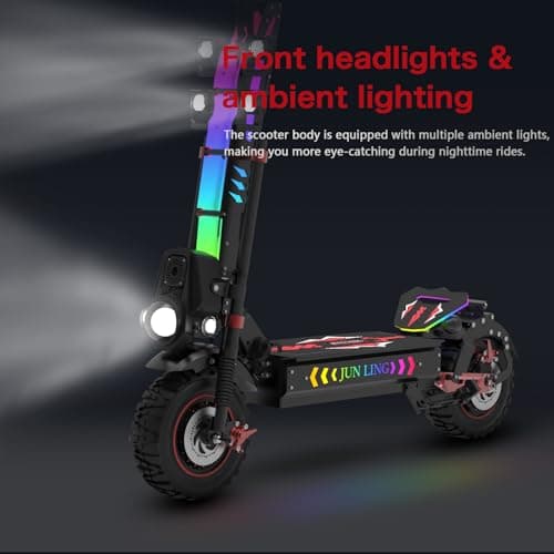 JL86 Off-Road Electric Scooter for Adults, 10000W Dual Motor, 60V 40Ah, Up to 55 MPH, 75 Miles Long Range, 13" Pneumatic Tires, Foldable Commuter E-Scooter view 6