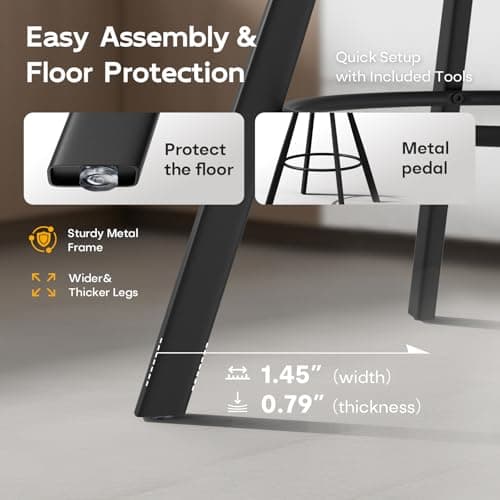 Ollega Bar Stools Set of 4, 26" Counter Height Bar Stools, Upholstered Swivel Barstools with Backs, Loop Yarn Fabric&Pu Leather, Metal Legs for Kitchen Island, Beige&Brown view 5