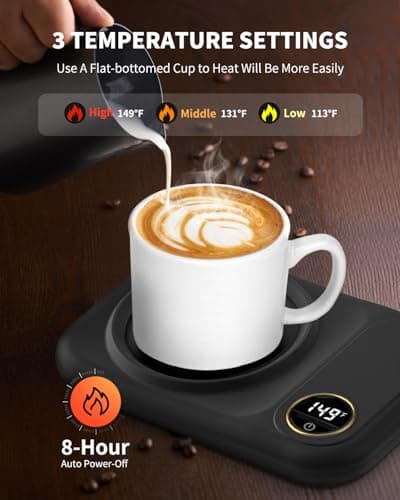 Coffee Mug Warmer Mom Day Gift, 3-Temp Settings USB Coffee Mug Warmer, 113℉/131℉/149℉ Plug in USB Candle Warmer Beverage for Coffee, Cocoa, Tea, Candle, Mom's Day Gift Mom Gifts Women Gifts view 3