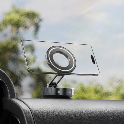 TBCR Vacuum Suction Cup Phone Mount, 360° Adjustable Magnetic Phone Holder for Car – [89+lbs Strongest Suction & 2800gf Magnetic] Swivel Lock for Car/Gym/Mirror/Shower — image 1
