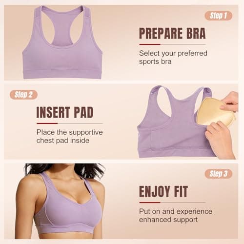 ElaGlow Bra Inserts 4 Pairs, Sports Bra Pads Inserts for Women, Sew in Bra Cups for Dresses, Bathing Suit Inserts (Large, Beige) view 5