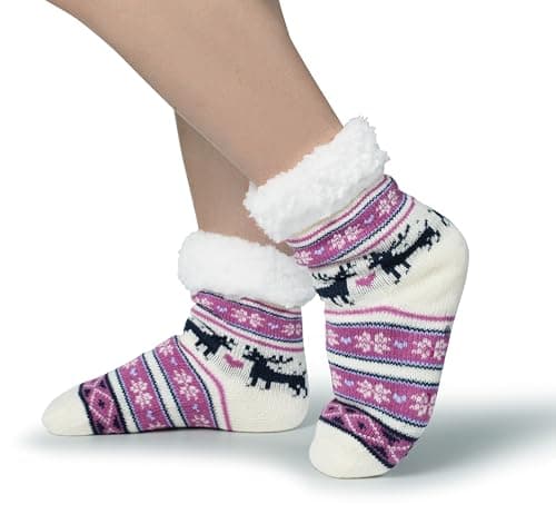 BenSorts Kids Slipper Socks Girls Boys Warm Fuzzy Fleece Christmas Socks Gift Stocking Stuffers view 2