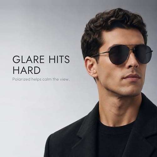 Eiuizah Polarized Aviator Sunglasses for Men Women UV400 Driving Shades view 5