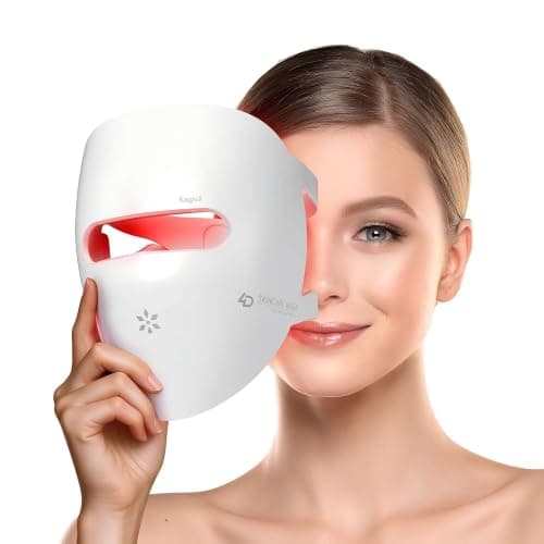 Kepvii 4D Red Light Therapy Mask for face,Real 328 LEDs,4 Long Light Waves 6× More Powerful, Rechargeable LED Face Mask for Home & Travel, Skincare Gifts for Women Mom Wife White — image 1