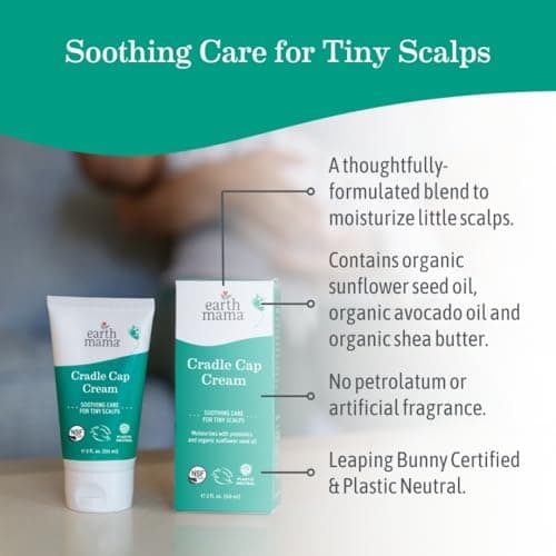 Earth Mama Cradle Cap Cream - 2 oz - Gentle Cream for Babies - Scalp Moisturizer to Help Soften Flakes - Cradle Cap Kit Essential view 2