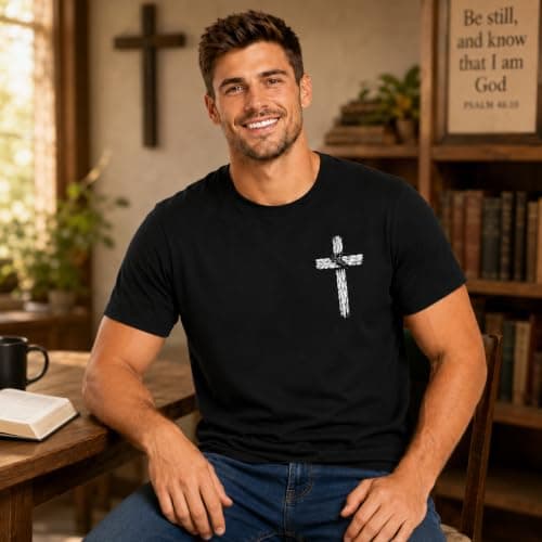 Christian Shirts for Men: Stretch Faith Cross Bible Verse Costumes Tee view 4