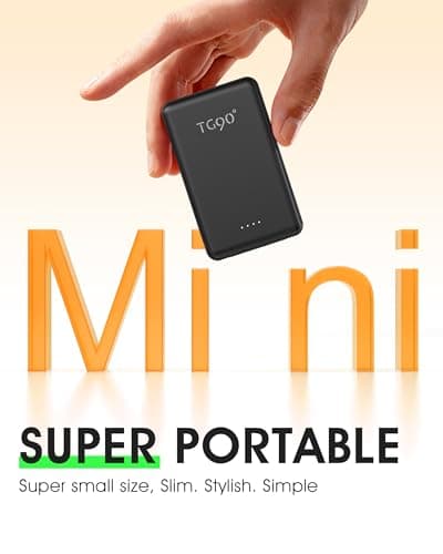 TG90° 5000mah Ultra Slim Power Bank Built-in AC Plug & 2 Cables,Black view 6