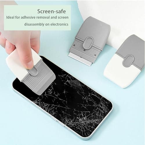 4pcs Double Edged Plastic Scraper Tool, Razor Blade Glass Scraper for Windows Decals Tint Labels Caulk, Adhesive Remover for Stickers and Paints on Car Glass view 5