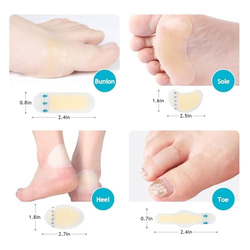 Niifawh Ball of Foot Cushions for Women 2 Pairs | 8ct Gel Blister Bandages for Feet, Blister Cushion for Heel, Toe, No Slip Metatarsal Pads for Reduce Heel, Toe & Foot Pain, Clear view 7