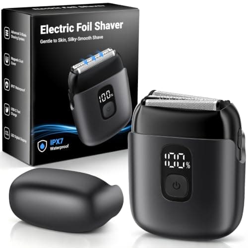 Electric Razor for Men, Foil Shaver, USB-C Charging, 3 Foil Blades, LED Battery Indicator, IPX7 Waterproof, Travel Lock, Grey — image 1