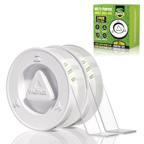 PAGFAER Double Sided Tape Heavy Duty, 2PCS Double Sided Mounting Nano Tape 10FT, Clear & Tough Two Sided Adhesive Tape, Removable Picture Hanging Strips for Wall, Poster, Carpet, Home Office Outdoor — image 1