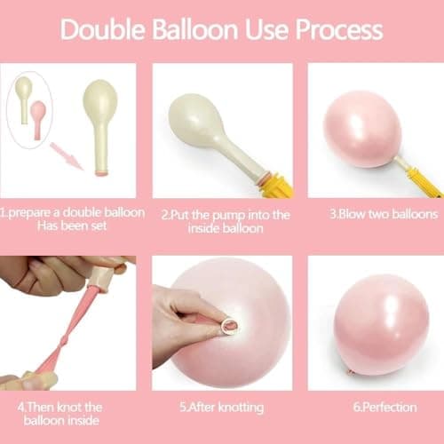 Pearl Pink Balloons Different Sizes Double Stuffed Pastel Baby Pale Pink Pearl Balloon Arch Garland Kit 18/12/5in with Bow for Bridal Wedding Birthday Baby Shower Coquette Party Decorations view 5