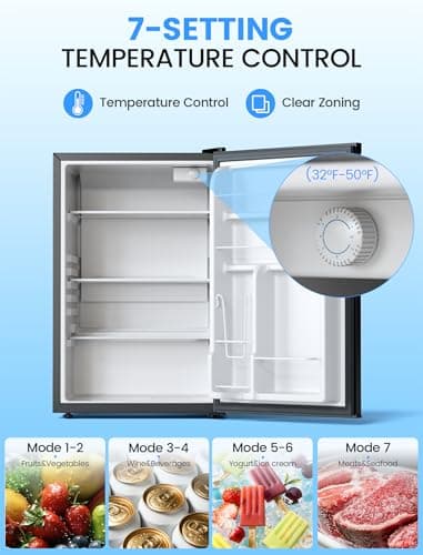 COWSAR Dorm Fridge without Freezer, 4.4 Cu.Ft Single Reversible Door Office Refrigerator with Adjustable Thermostat, Removable Glass Shelves, Commercial Compact Fridge for Bedroom Dorm Office view 5