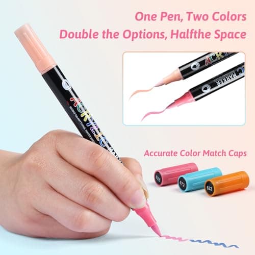 24 Colors Nail Art Markers Pens Set (12Pcs-Dual), Acrylic Nail Art Marker, 3D Dotting Liner Brush Quick-Drying Fine Tip Nail Polish Pen for DIY Home Salon, Beginners Manicure Drawing Tools view 3