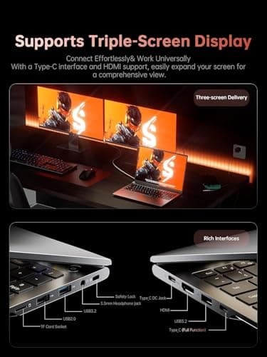 2026 AMD Gaming Laptop with AMD Ryzen 7 7735HS Processor (8C/16T, Up to 4.75GHz) 16 Inch FHD Screen Laptop Compute 16GB RAM 512GB ROM Windows 11 Laptop, HDMI, WiFi-6, Type-C, Webcam, Backlit Keyboard view 5