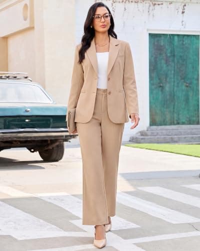 luvamia Pant Suits for Women 2 Piece Sets Business Casual Bootcut Pants Set view 6