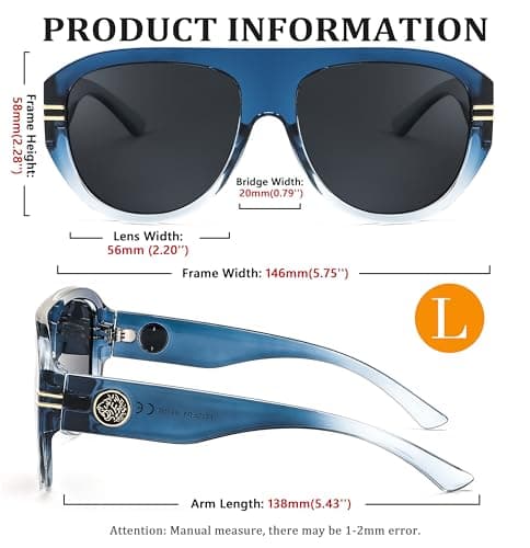 FEISEDY Retro Polarized Aviator Sunglasses for Men Women Trendy 70s Vintage Plastic Frame Sun Glasses B4150 view 5