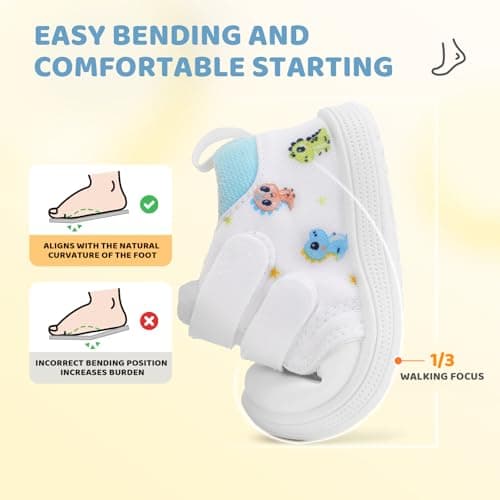 STQ KIDS Baby First Walking Shoes Baby Girls Wide Barefoot Sneakers Lightweight Soft Toddler Shoe Non-Slip Ankle Support view 5