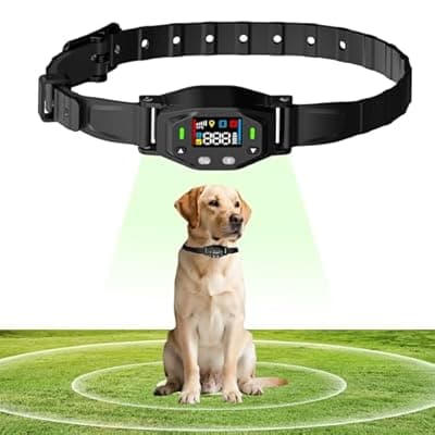 GPS Wireless Dog Fence System: Electric Fence for Dog with 4-Zone Progressive Correction & 3 Modes, 55-6000ft Adjustable Range, Waterproof Rechargeable GPS Dog Collar for Medium Large Dogs Outdoor Use