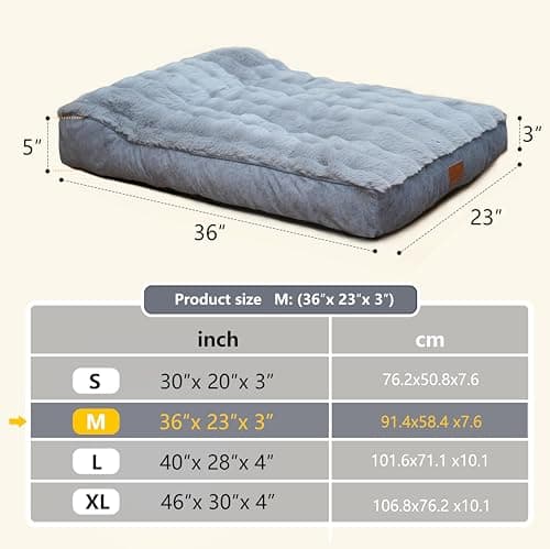 OMIVIER Large Dog Bed with Low-Angle Soft Pillow.Deluxe Dog Bed Fabric Comfortable and Soft.with Non-Slip Bottom, Washable pet Bed Medium for Crate.Color: Grey. view 6