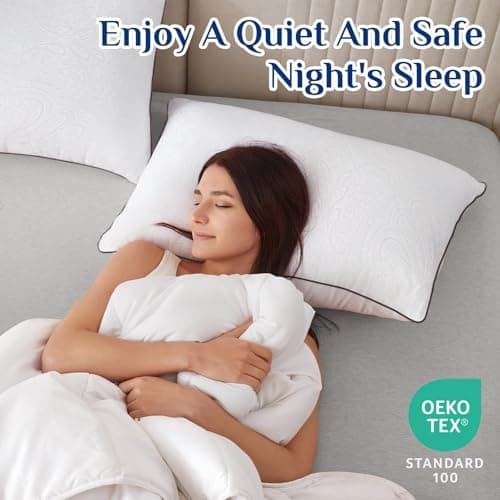 JOLLYVOGUE Standard Pillows Set of 2, Cooling and Supportive Pillows Full Size Set of 2 for Side and Back Sleepers, Down Alternative Hotel Collection Sleeping Pillow view 3