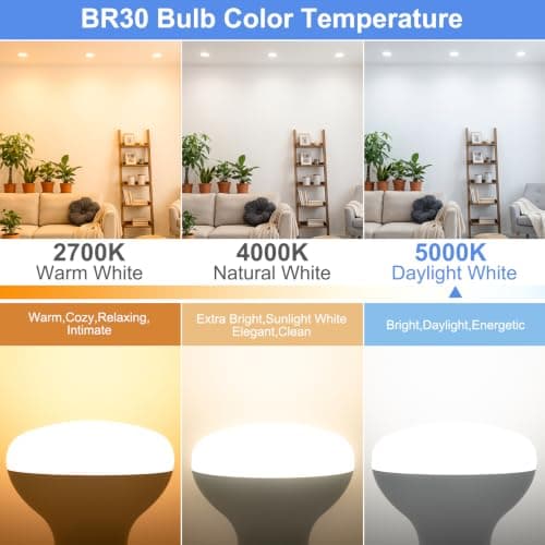 BR30 LED Flood Light Bulbs 65W Equivalent Dimmable E26 5000K Daylight view 3
