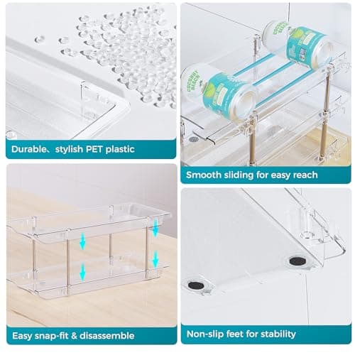 oylik Can Organizer for Pantry, 4 Tiers Can Storage Rack, up to 48 Cans Food Holders for Fridge, Cabinet and Pantry Organization view 5