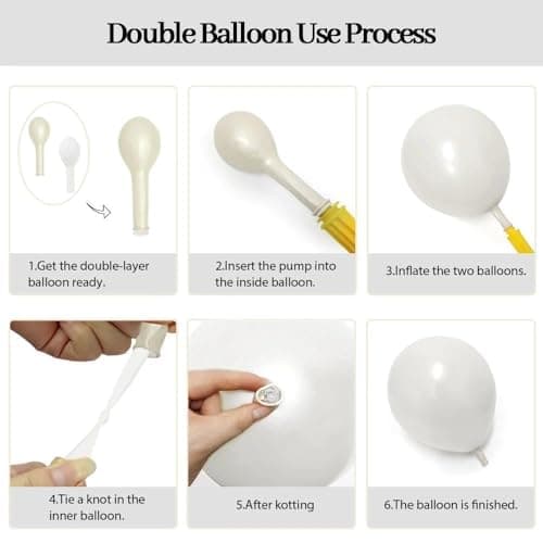 Pearl White Balloon Arch Kit,Double Stuffed White Pearl Balloon Garland Different Sizes 5/12/18 Inch with Black and White Bow for Baby Shower Baptism Wedding Birthday Engagement Party Decoration view 5