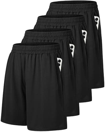 Barjneel 4 Pack Gym Mens Shorts - Basketball Athletic Shorts with Pockets Fitness Clothing Black Workout Quick Dry Shorts view 1
