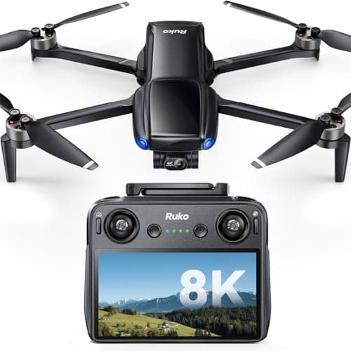 Ruko U11MINI 4K (RC3), Professional 8K Drone with 5.5" Screen Controller, Drones with camera for Adults 4K Video, 3-Axis Gimbal, 20000ft FPV Transmission, Under 249g, Beginner (64-Min Flight)