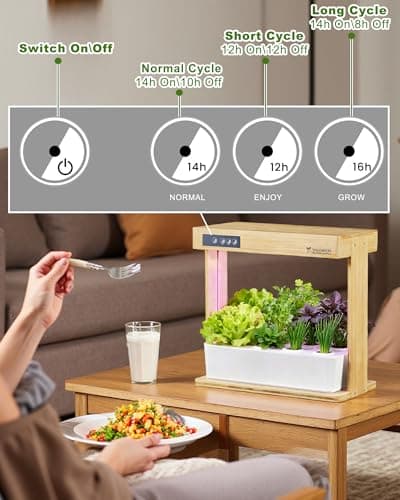 yadoker Indoor Hydroponic Garden System, 8 Pods Smart Growing Kit with LED Grow Light, Automatic Timer, Pump System & 3.5L Water Tank – Ideal for Herb Cultivation (No Seed) view 2