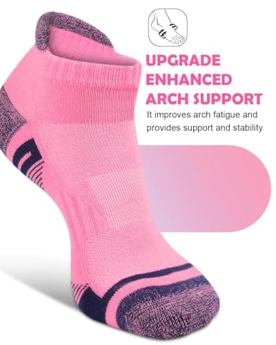 Etmdoeve Womens Ankle Running Socks Cushioned Anti-Blister Comfort Athletic Socks (5 Pairs) view 4