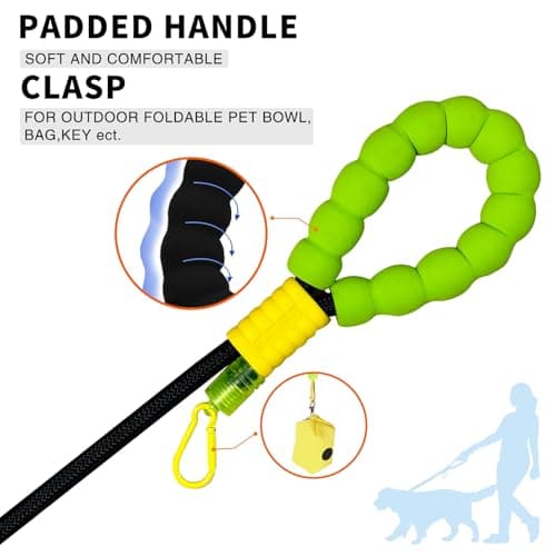 4.92FT Nylon Dog Leash，Multi Functional Crossbody Explosion-Proof Punch,Comfortable pad Handle,Suitable for Dog Sheds for Large Dogs Heavy Duty. view 3