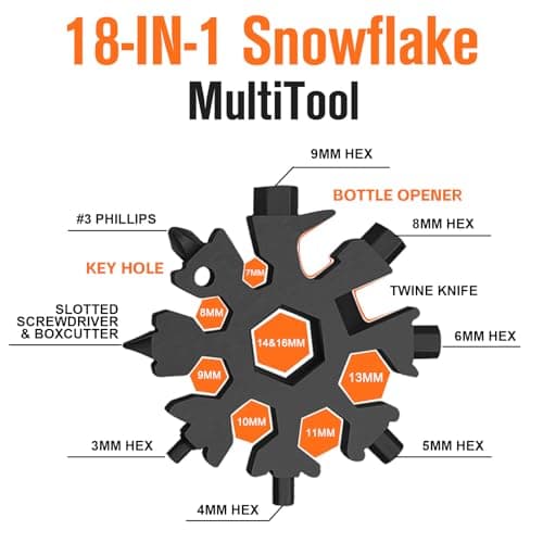 Stocking Stuffers Gifts for Men,18 in 1 Snowflake Multitool, 2 Pack view 2