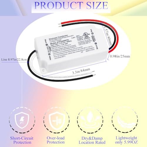 Led Driver 60W Triac Dimmable, Power Supply, AC100-130V to DC24V Transformer,Compatible with Most Dimmers for LED Lighting,UL,Class 2,Class P Certified view 3