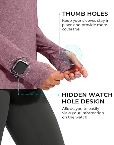 G Gradual Long Sleeve Workout Tops for Women Quick Dry Lightweight Running Athletic Shirts with Zip Pocket Moisture Wicking view 5