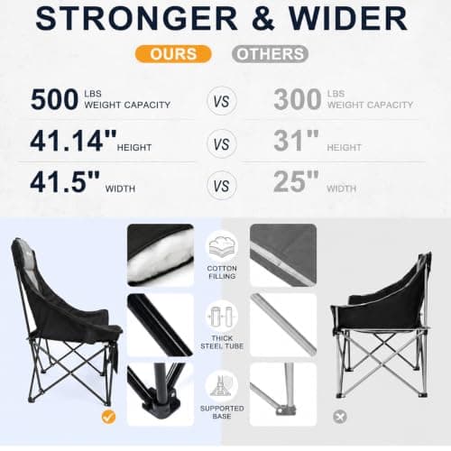 Oversized Camping Chair, Padded Camping Chairs for Adults view 3