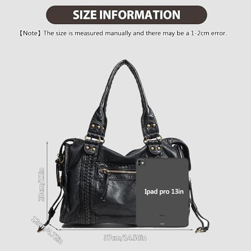 Geelyda Crossbody Bags for Women, Washed Soft Leather Large Tote Bag, Y2K Hobo Bag, Vintage Handbags Shoulder Bag view 4