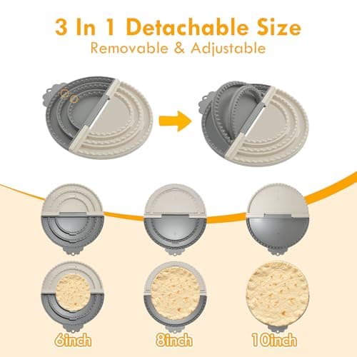 3-in-1 Tortilla Sealer & Crimper for 6/8/10 Inch Tortillas, Multi-Size Quesadilla Maker & Taco Press Tool, Food Grade, Dishwasher Safe, Ideal for Sealed Tacos, Burritos, Wraps & Empanadas view 4