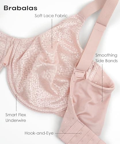 Minimizer Bras for Women Full Coverage, Flex Underwire Support Bra for Large Bust, Unlined Comfortable Bra with Soft Wire view 5