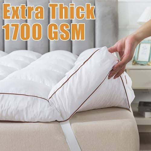 WhatsBedding 4 Inch Memory Foam Mattress Topper Queen Size, Supportive Fluffy Shredded Memory Foam Filled Pillow Top, Extra Soft Bed Topper for Back Pain Relief, 60x80 Inch view 5