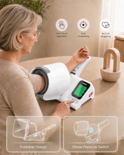 Blood Pressure Monitor for Home Use, No-Wrap Barrel-Type Upper Arm view 3