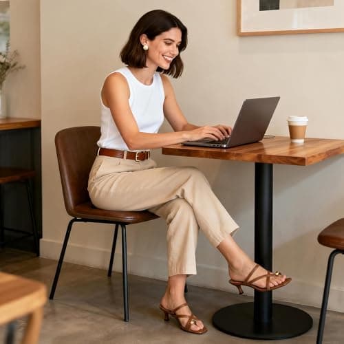 Athlefit Women's Square Open Toe Kitten Heels Strappy Flip Flop Low Heels Slip On Thong Heeled Sandals view 2