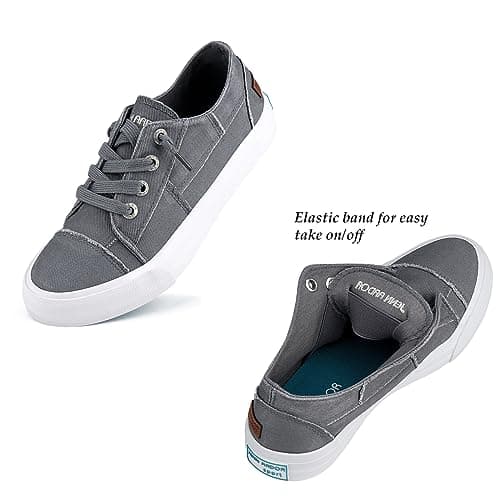 Womens Slip On Sneakers Low Tops Canvas Shoes for Women Casual Tennis Shoes Play Sneakers Fashion Shoes view 2