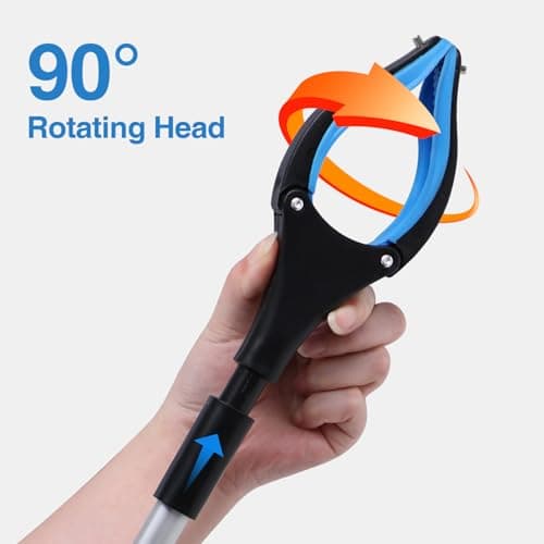2-Pack Grabber Reacher Tool, 32 Inch Extra Long Steel Foldable Pick Up Stick with Strong Grip Magnetic, 90° Rotating Anti-Slip Jaw, Trash Claw Grabber Tool, Hand Grabber for Reaching, Arm Extension view 5