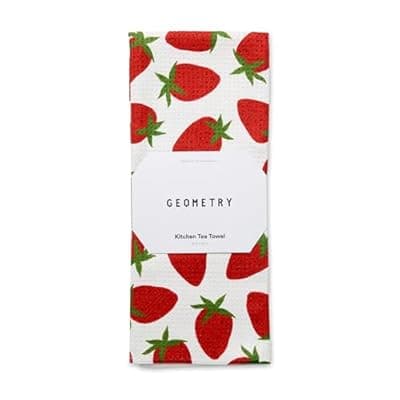 GEOMETRY Tea Towels – Spring & Summer Collection – Quick-Dry, Ultra-Absorbent, Reusable Microfiber Kitchen Towels for Drying & Cleaning - Berry Sweet - 1 Pack