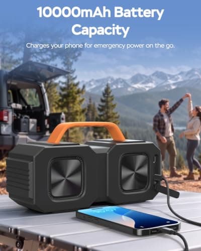 ABitmax Outdoor Bluetooth Speaker, 90W Peak, 35H, IPX7 Waterproof | Bluetooth 6.0 Deep Bass Portable Wireless Speaker, USB-C Fast Charging, for Beach, Pool, Camping, Hiking, Backyard Party view 4
