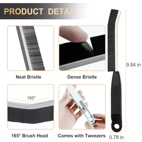 Hard Bristle Crevice Cleaning Brush,Grout Cleaner Brush,Scrub Brushes for Tile Floor,Gap Cleaning Supplies with Clip for Bathtub,Shower,Sink,Kitchen,Home Essentials,Gi-ft for Women Men(3PCS) view 4